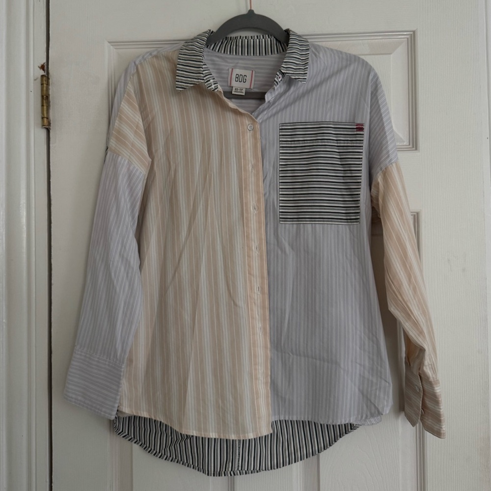 BDG multi-color Striped Button-Up Shirt